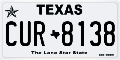 TX license plate CUR8138