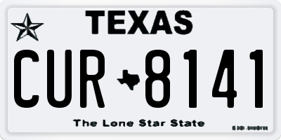 TX license plate CUR8141