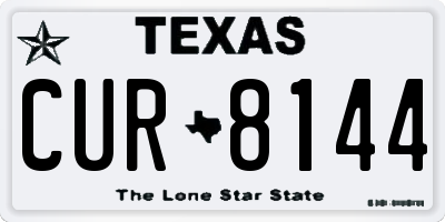TX license plate CUR8144