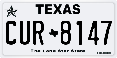 TX license plate CUR8147