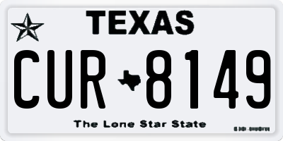 TX license plate CUR8149