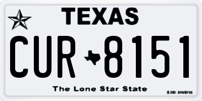 TX license plate CUR8151