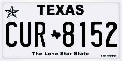 TX license plate CUR8152
