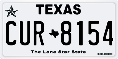 TX license plate CUR8154