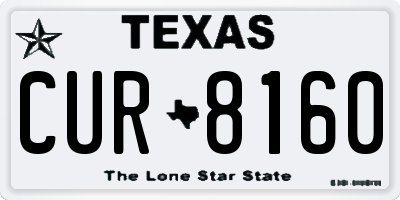 TX license plate CUR8160
