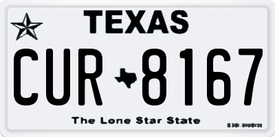 TX license plate CUR8167