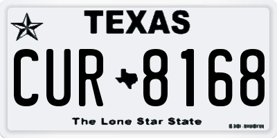 TX license plate CUR8168