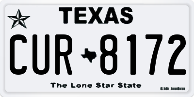 TX license plate CUR8172