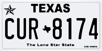 TX license plate CUR8174