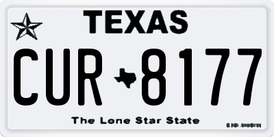 TX license plate CUR8177