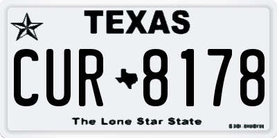 TX license plate CUR8178