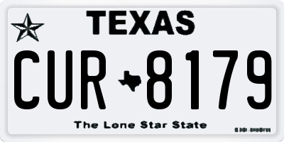 TX license plate CUR8179
