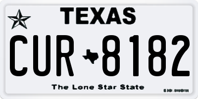 TX license plate CUR8182