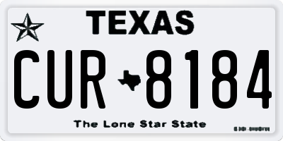 TX license plate CUR8184