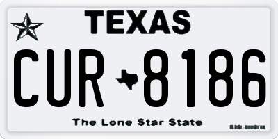 TX license plate CUR8186