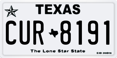 TX license plate CUR8191