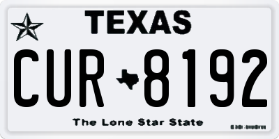 TX license plate CUR8192