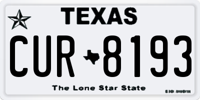 TX license plate CUR8193
