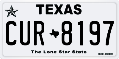 TX license plate CUR8197