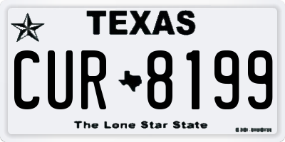 TX license plate CUR8199