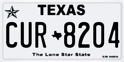 TX license plate CUR8204