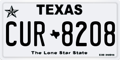 TX license plate CUR8208