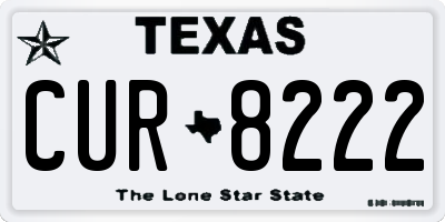 TX license plate CUR8222