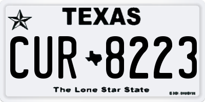 TX license plate CUR8223