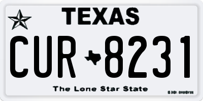 TX license plate CUR8231