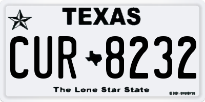 TX license plate CUR8232