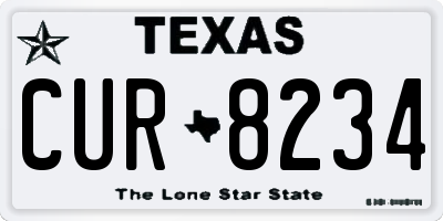 TX license plate CUR8234