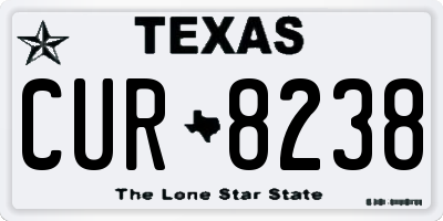 TX license plate CUR8238