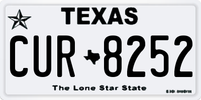 TX license plate CUR8252