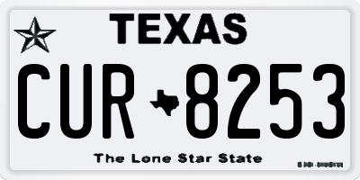 TX license plate CUR8253