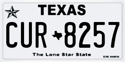 TX license plate CUR8257