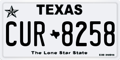 TX license plate CUR8258