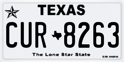 TX license plate CUR8263