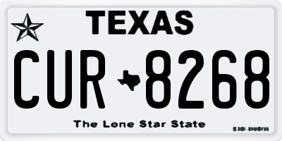 TX license plate CUR8268