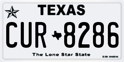 TX license plate CUR8286