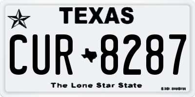 TX license plate CUR8287