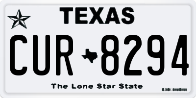 TX license plate CUR8294