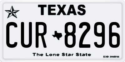 TX license plate CUR8296