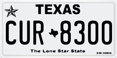 TX license plate CUR8300