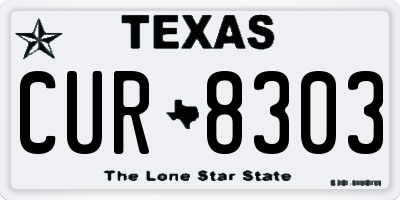 TX license plate CUR8303