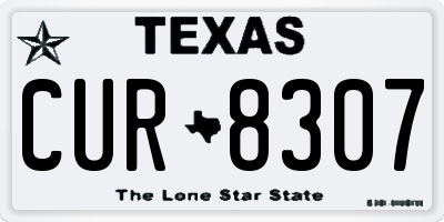 TX license plate CUR8307