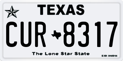 TX license plate CUR8317