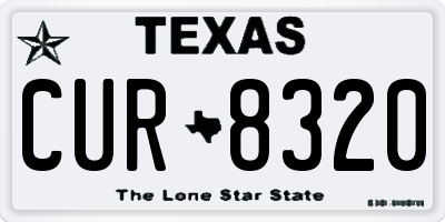 TX license plate CUR8320