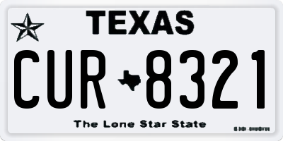 TX license plate CUR8321