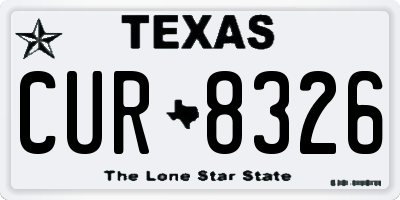 TX license plate CUR8326