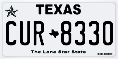 TX license plate CUR8330